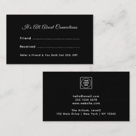 Black Business-Referenzkarte | Benutzerdefiniertes Terminkarte