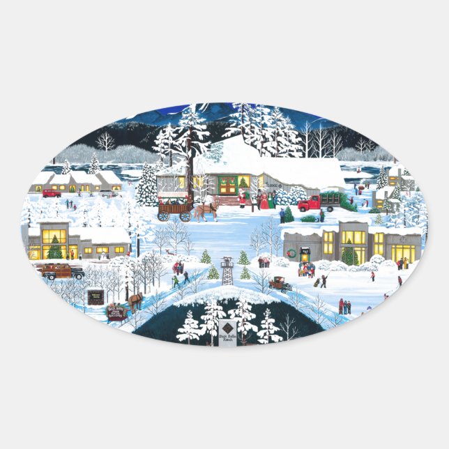 Black Butte Resort Ovaler Aufkleber (Vorderseite)