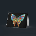 Black Butterfly Birthday Card Karte<br><div class="desc">Butterfly painting with beads. Birthday Card by Sequin Dreams.</div>