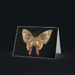 Black Butterfly Birthday Card Karte<br><div class="desc">Birthday Card by Sequin Dreams~Greeting Card Art
 Print of butterfly painting with beads on black background
 (Please note this card is a print only.) There are no real beads or glitter on this card.</div>
