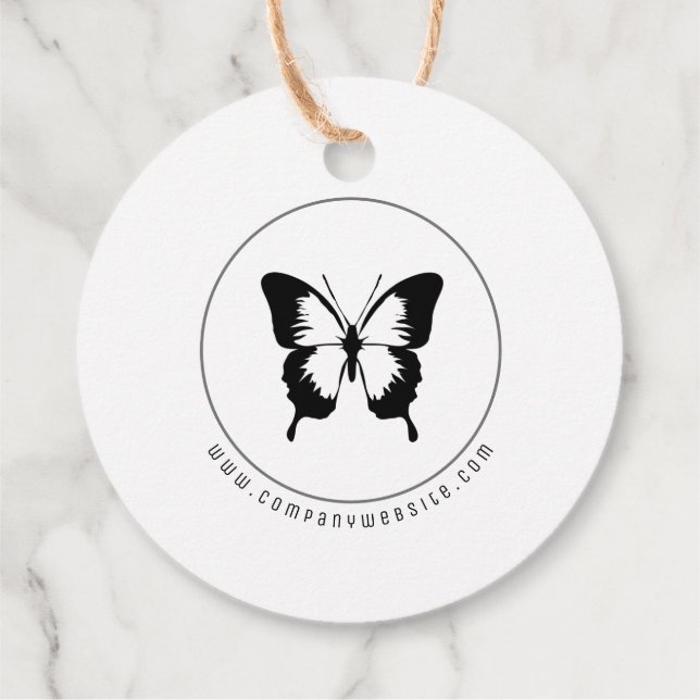Black Butterfly-Logo Geschenkanhänger (Rückseite)