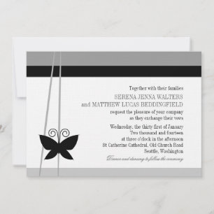 Black Butterfly Wedding Einladung