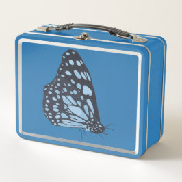 Black butterfly with blue spots, metal lunch boxes metall brotdose