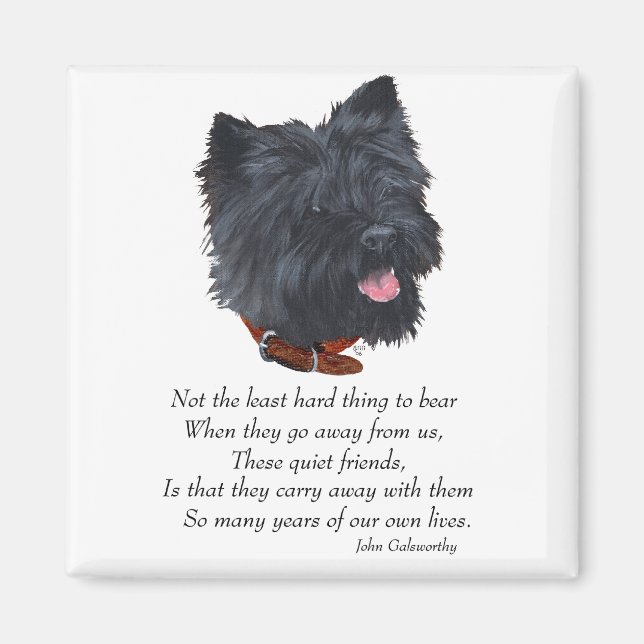 Black Cairn Terrier Rainbow Bridge Magnet (Vorne)