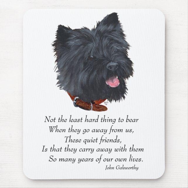 Black Cairn Terrier Rainbow Bridge Mousepad (Vorne)