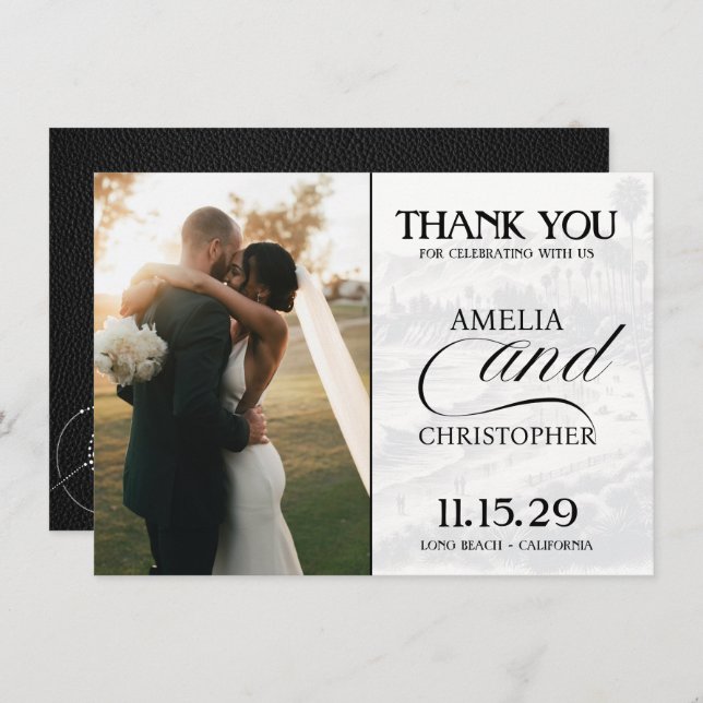 Black California Passport Dankeskarte (Vorne/Hinten)