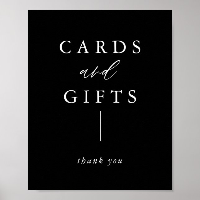 Black Calligraphy Cards und Gifts Pedestzeichen Poster (Vorne)