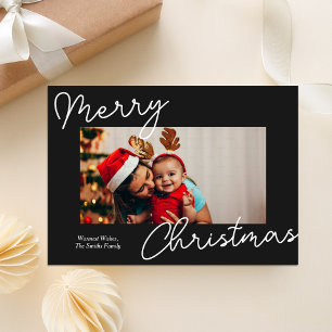 Black Calligraphy Frohe Weihnachten Modernes Foto