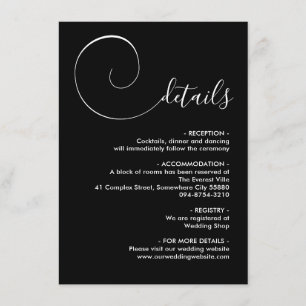 Black Calligraphy Script-Einschließungskarte Begleitkarte