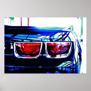 Black Camaro ZL1 Schwanz Lights with Decal Poster