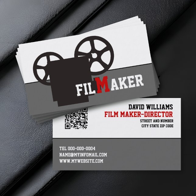 Black camera and QR code film maker  Visitenkarte (Von Creator hochgeladen)