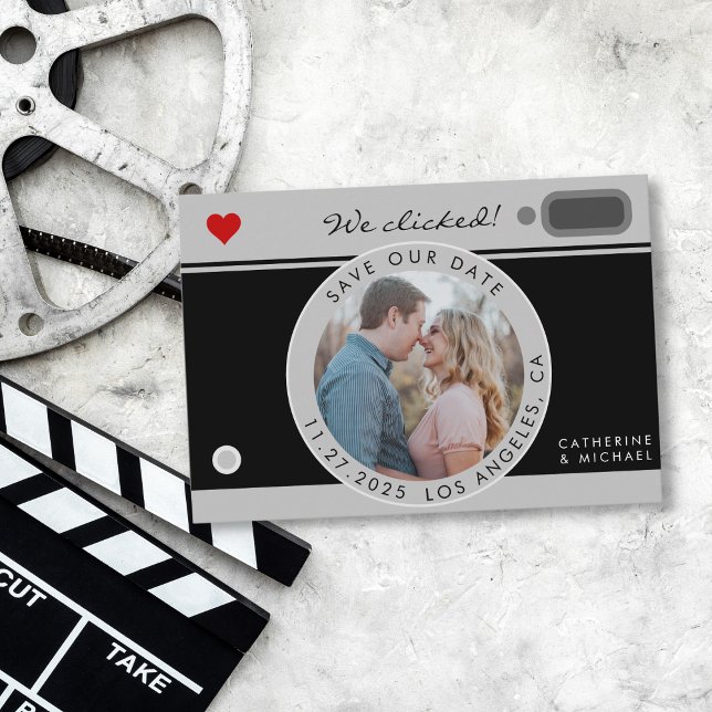 Black Camera Foto Hochzeit Save the Date einzigart (Von Creator hochgeladen)