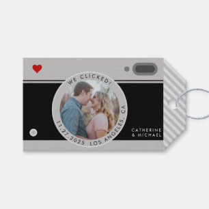 Black Camera Foto Hochzeit Save the Date einzigart Geschenkanhänger