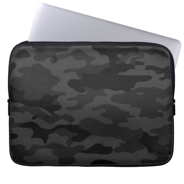 Black Camouflage Laptopschutzhülle (Vorderseite)