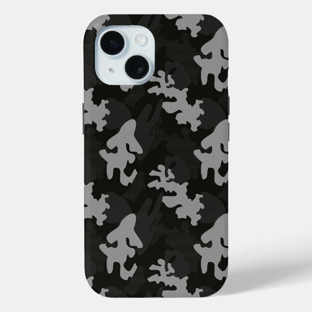 Black Camouflage Pattern Case-Mate iPhone Hülle (Rückseite)