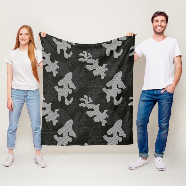 Black Camouflage Pattern Fleecedecke (Beispiel)