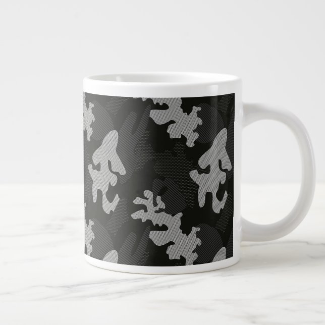 Black Camouflage Pattern Jumbo-Tasse (Rechts)
