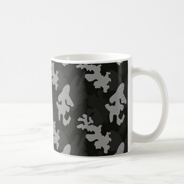 Black Camouflage Pattern Kaffeetasse (Rechts)