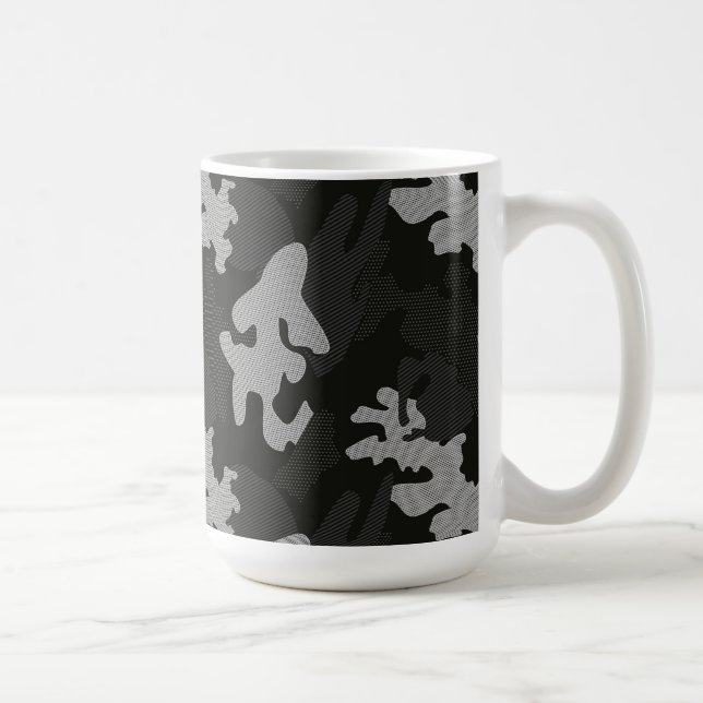 Black Camouflage Pattern Kaffeetasse (Rechts)