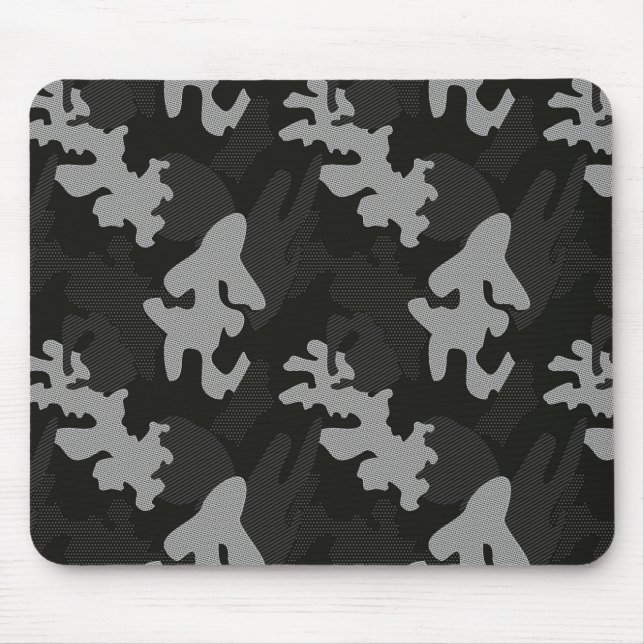 Black Camouflage Pattern Mousepad (Vorne)
