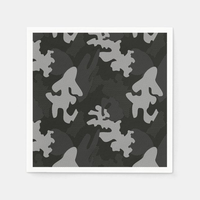Black Camouflage Pattern Serviette (Vorderseite)