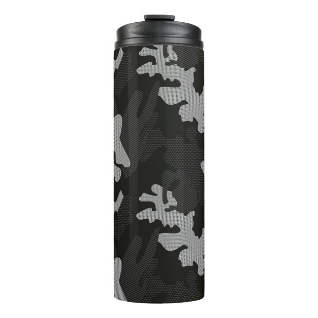Black Camouflage Pattern Thermosbecher (Vorderseite)
