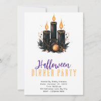 Black Candles Gold Ornament Halloween Abendessen P