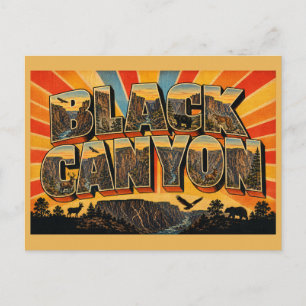 Black Canyon Colorado Tiefe Schlucht Klippen Kunst Postkarte
