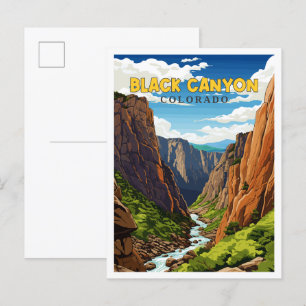 Black Canyon Colorado Vintage-Reiseillustration Postkarte