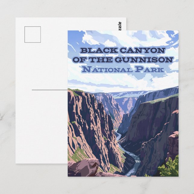 Black Canyon des Gunnison National Park CO Postkarte (Vorne/Hinten)