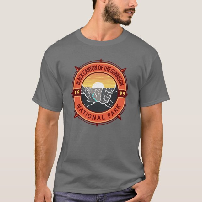 Black Canyon des Gunnison National Park Compass T-Shirt (Vorderseite)