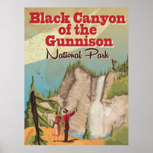 Black Canyon des Gunnison Vintage Travel Poster