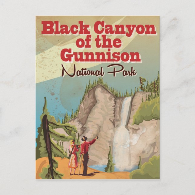 Black Canyon des Gunnison Vintage Travel Poster Postkarte (Vorderseite)