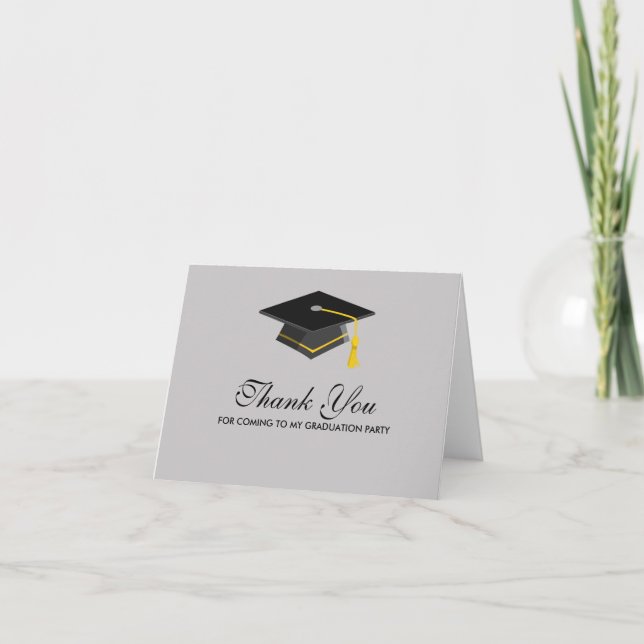 Black Cap Abschluss Vielen Dank Note Card Dankeskarte (Vorderseite)