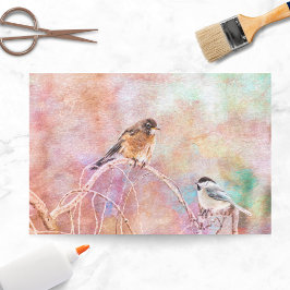 Black Cap Chickadee und Robin Hangout Seidenpapier