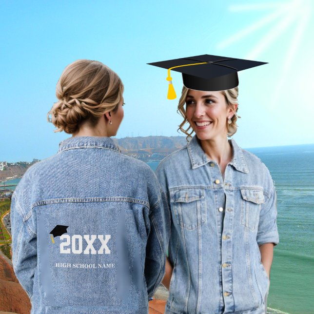 Black Cap-Klasse mit 20XX Abschluss Jeansjacke (Von Creator hochgeladen)
