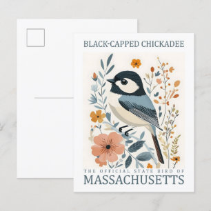 Black Capped Chickadee Bird von Massachusetts USA Postkarte