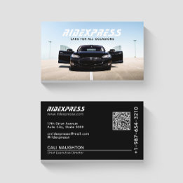 Black Car Rental Service Black Business Card Visitenkarte
