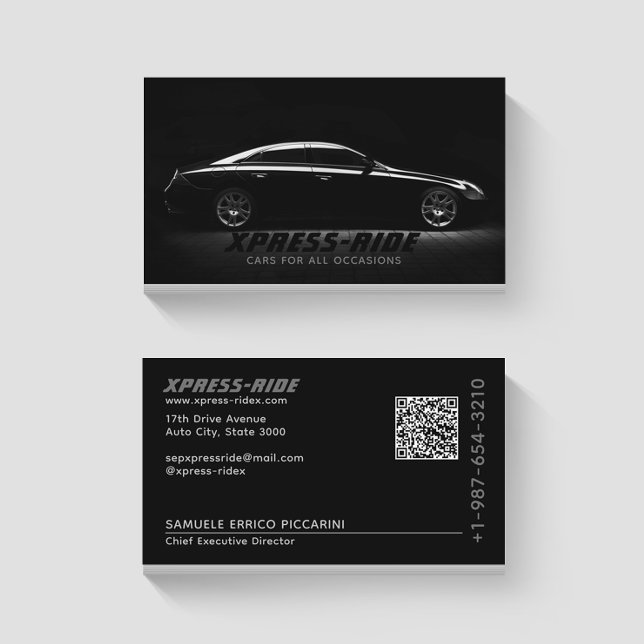 Black Car Rental Service Black Business Card Visitenkarte (Von Creator hochgeladen)