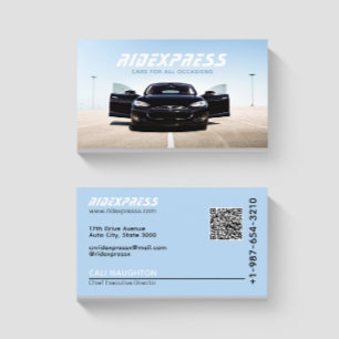 Black Car Rental Service Blue Business Card Visitenkarte