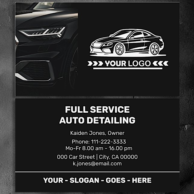 Black Car Service Auto Minimalistische Einfache Be Visitenkarte (Von Creator hochgeladen)