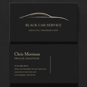 Black Car Service Black & Gold Visitenkarte