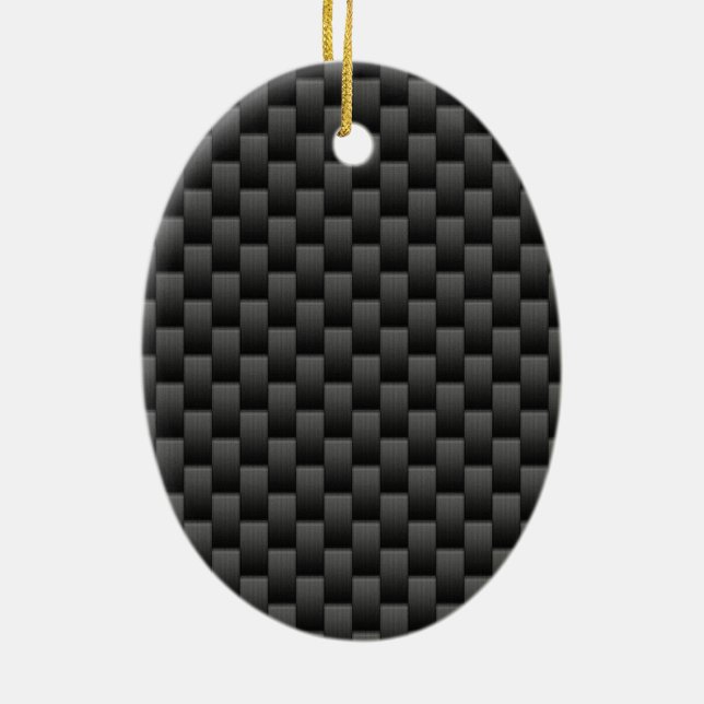 Black Carbon Fiber Stil Print Background Keramik Ornament (Hinten)