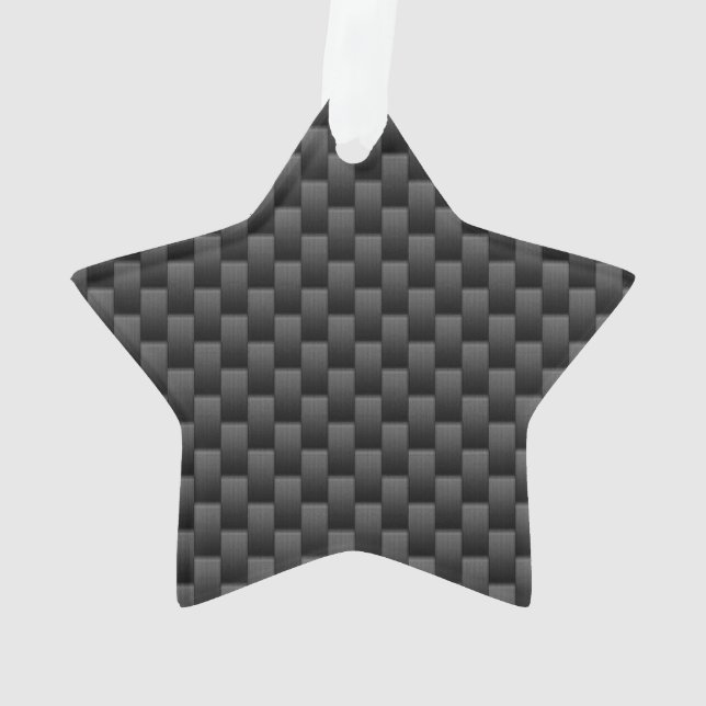 Black Carbon Fiber Stil Print Background Ornament (Rückseite)