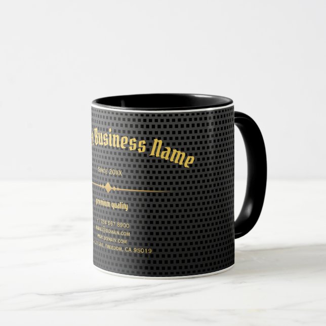 Black Carbon Gold Eleganter Luxus Klare Einzigarti Tasse (VorderseiteRechts)