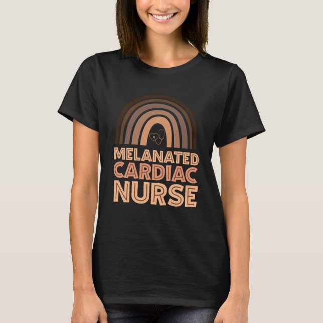 Black Cardiac Nurse Melanated Woman Black History  T-Shirt (Vorderseite)