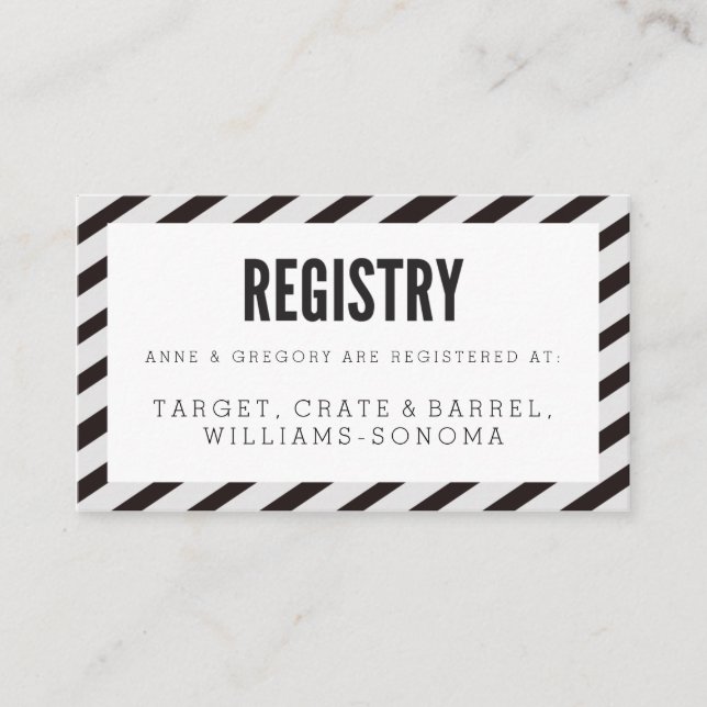 Black Carnival Strips Registrierungskarte einfügen Begleitkarte (Vorderseite)