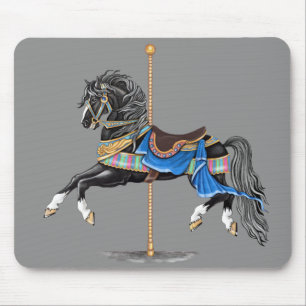 Black Carousel Pferd Mousepad