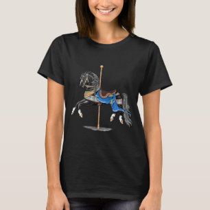 Black Carousel Pferd T-Shirt