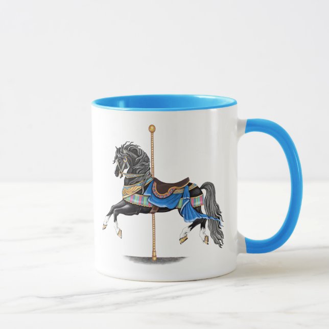 Black Carousel Pferd Tasse (Rechts)